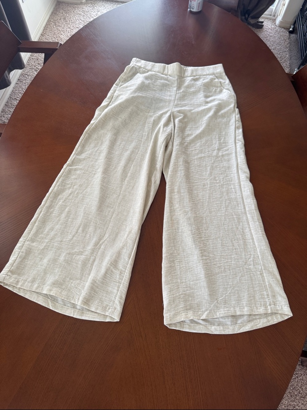 Lightweight Wide-Leg Pants - Neutral Cream